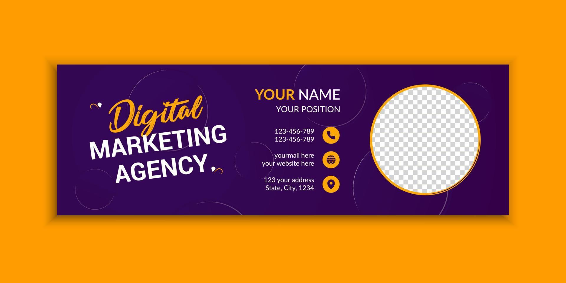 Modern email signature and email footer template vector