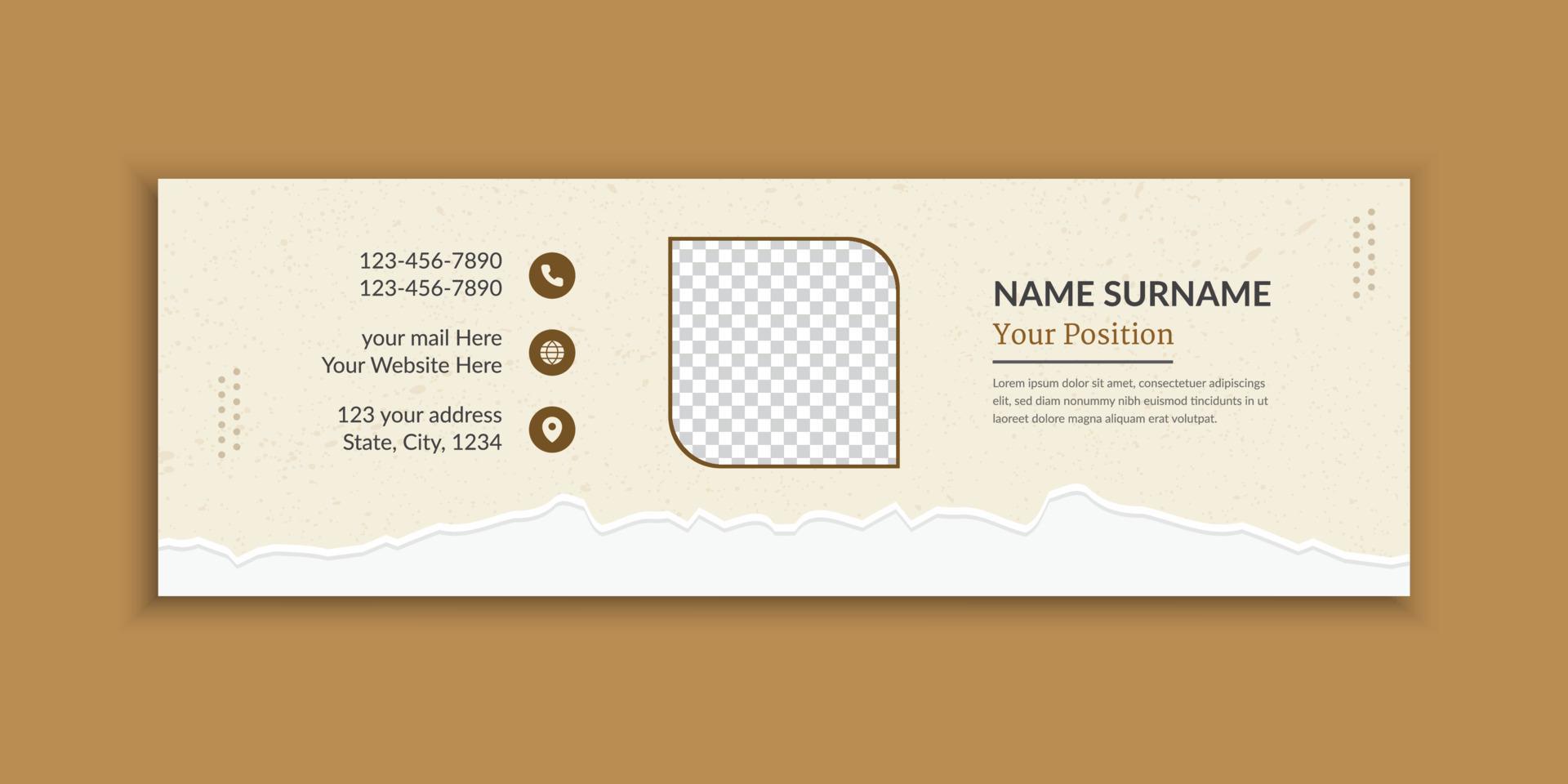 Creative email signature and email footer template layout vector