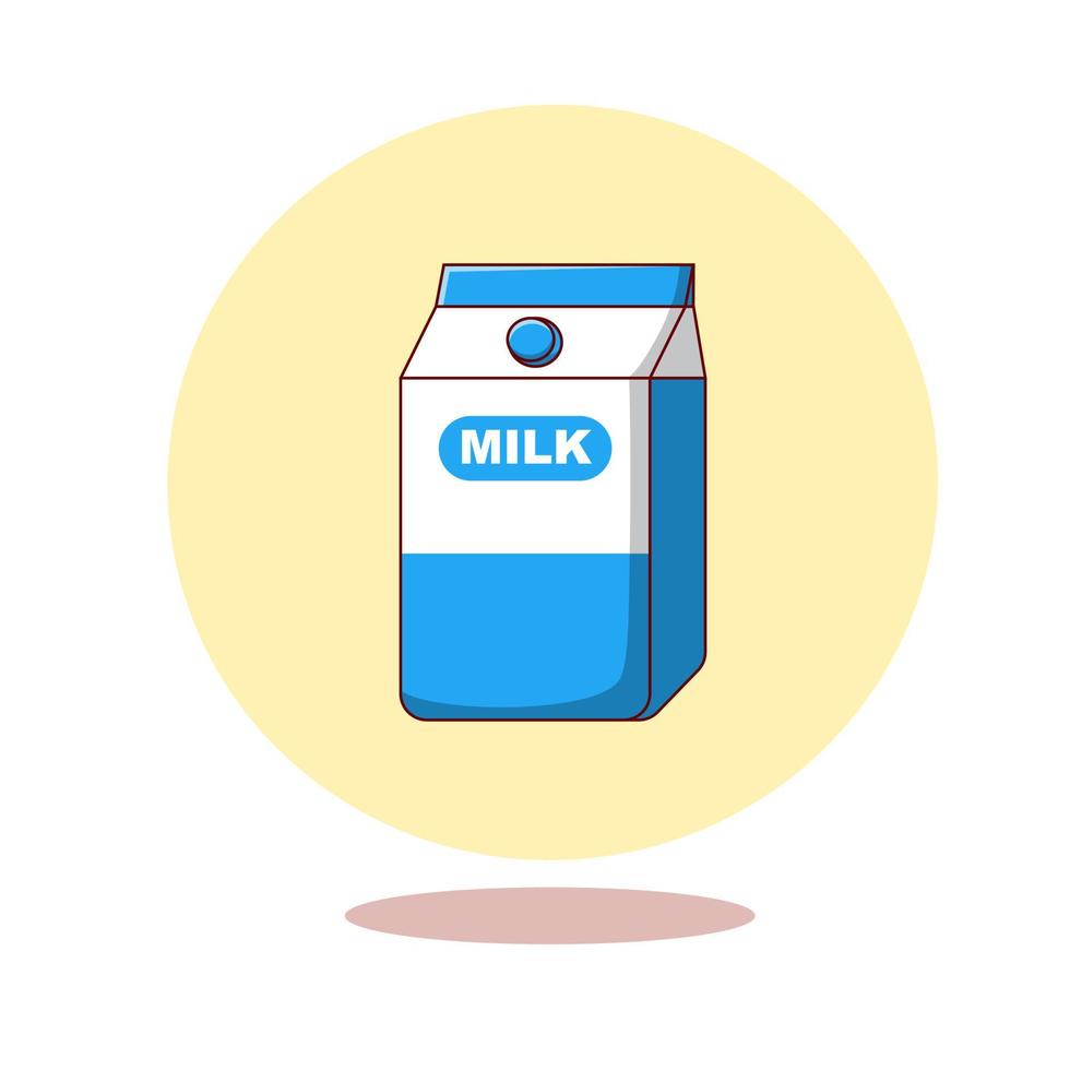 ilustración de vector de icono de caja de cartón de leche