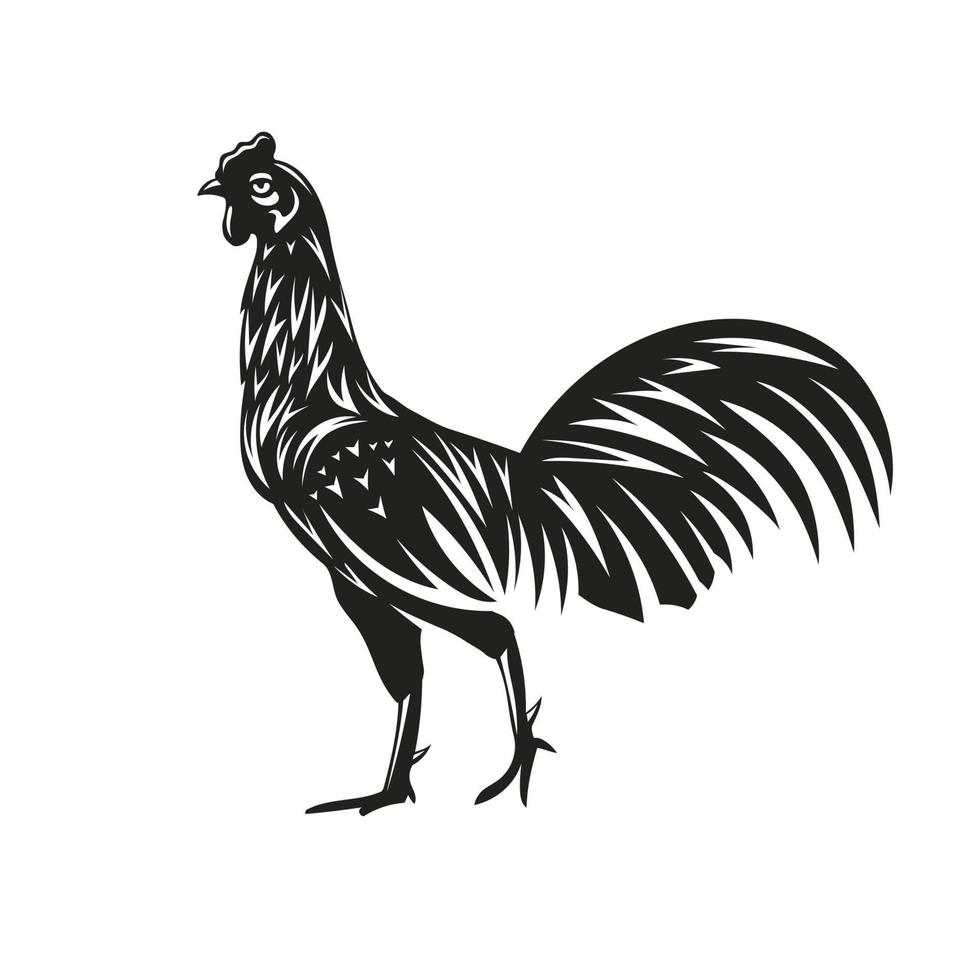 Rooster silhouette vector illustration 7524307 Vector Art at Vecteezy