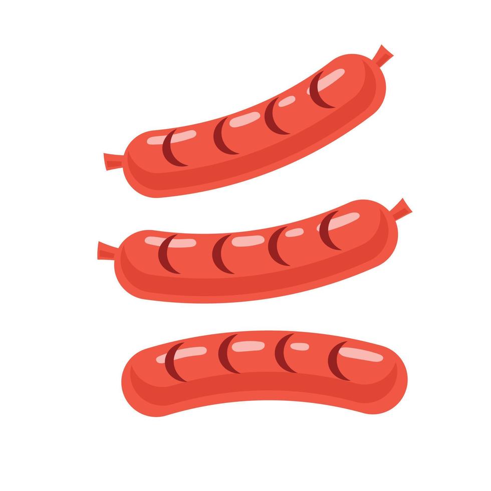 sausage fast food isolated icon vector