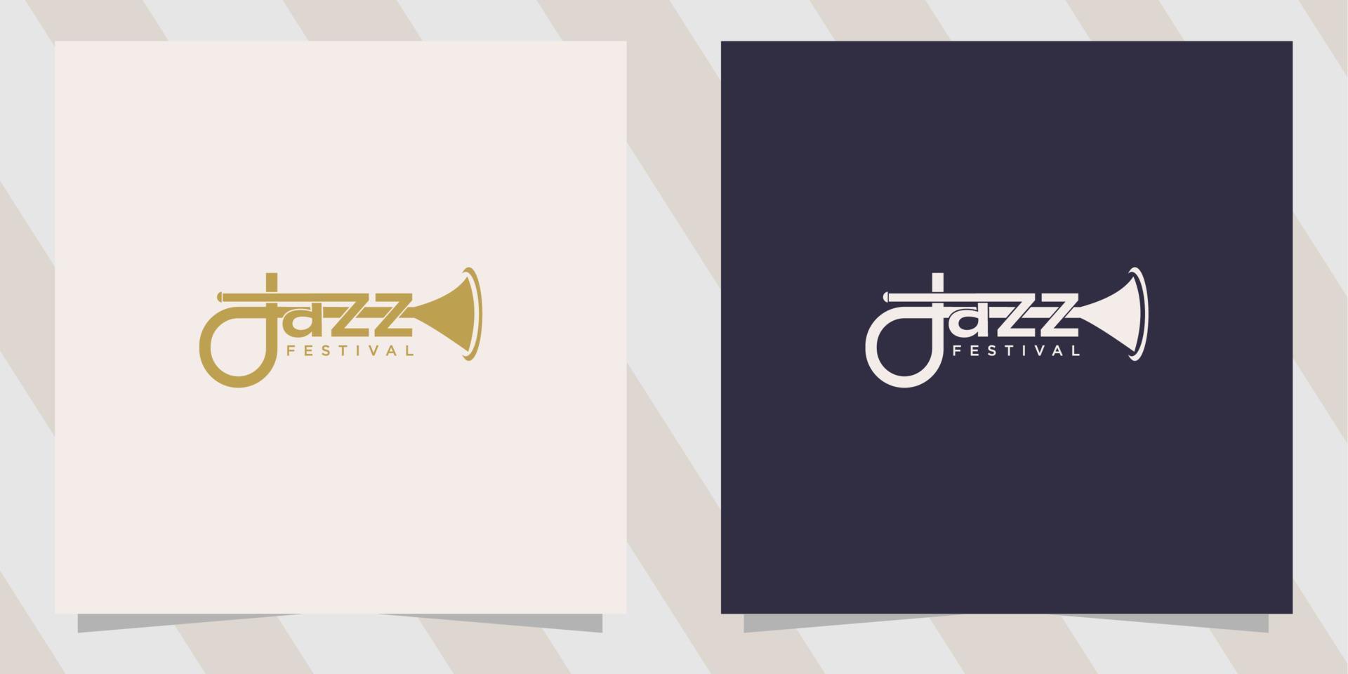 saxophone with jazz festival logo template vector