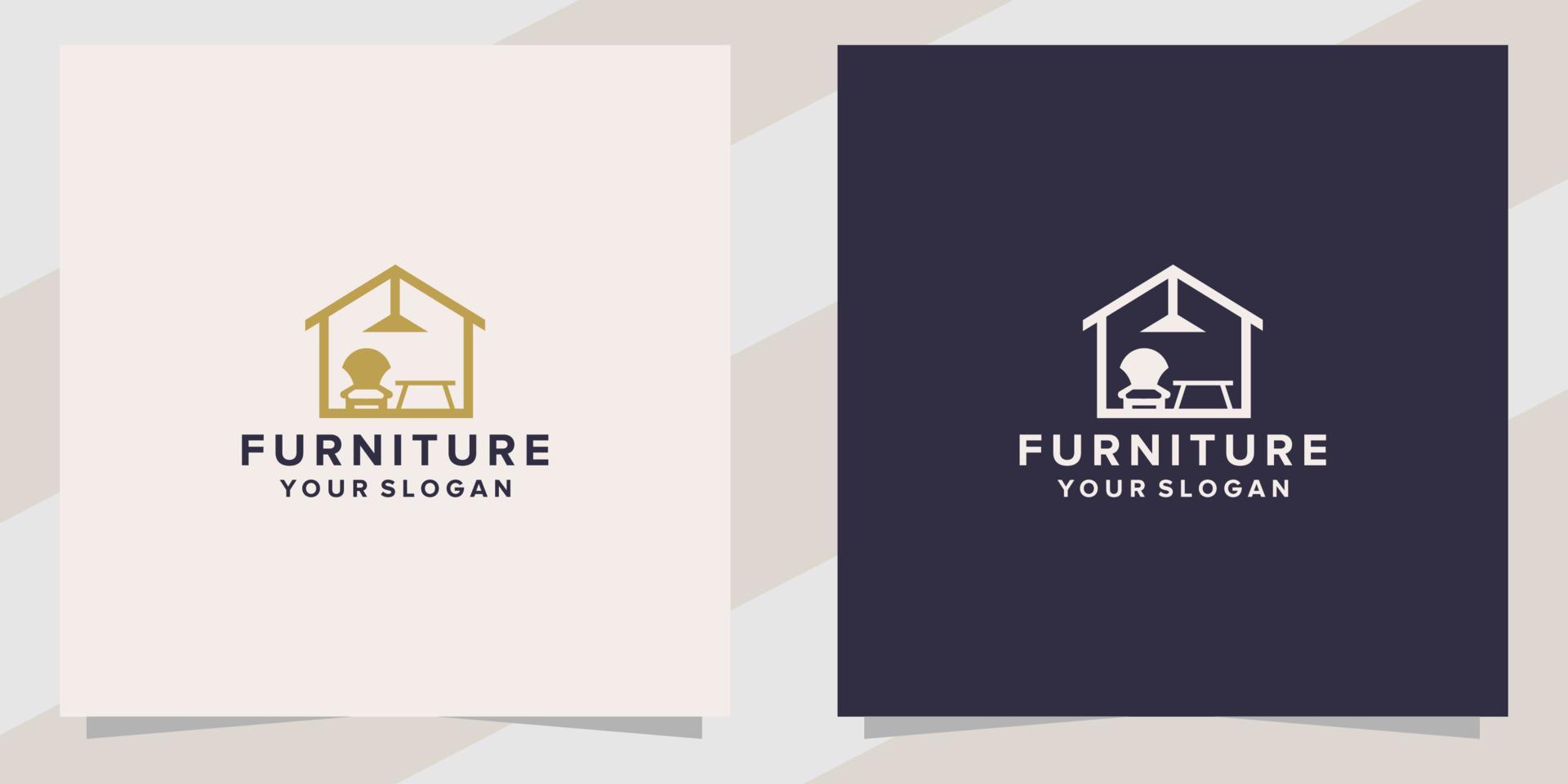 furniture logo design template vector