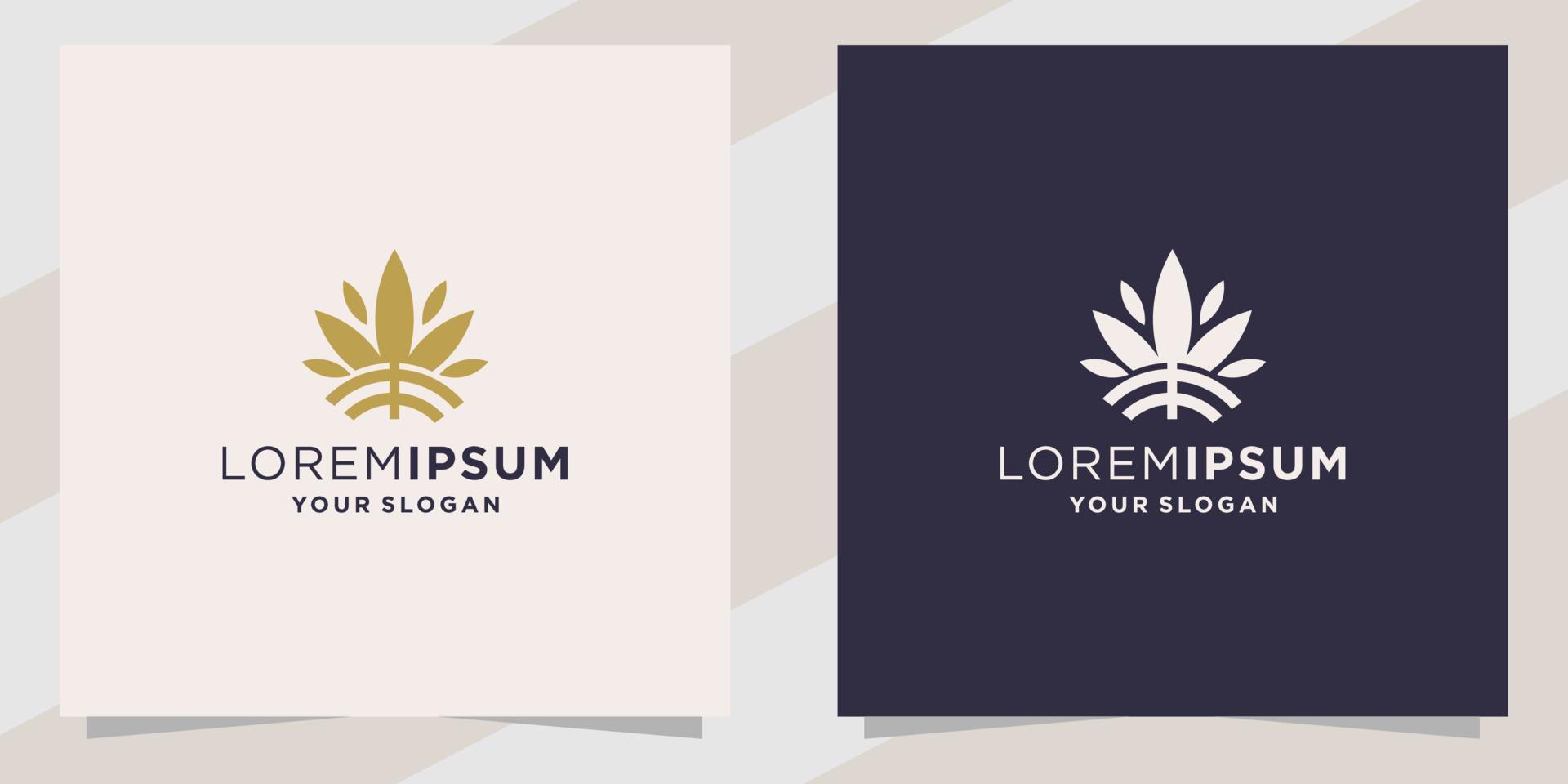 plantilla de diseño de logotipo de cannabis vector