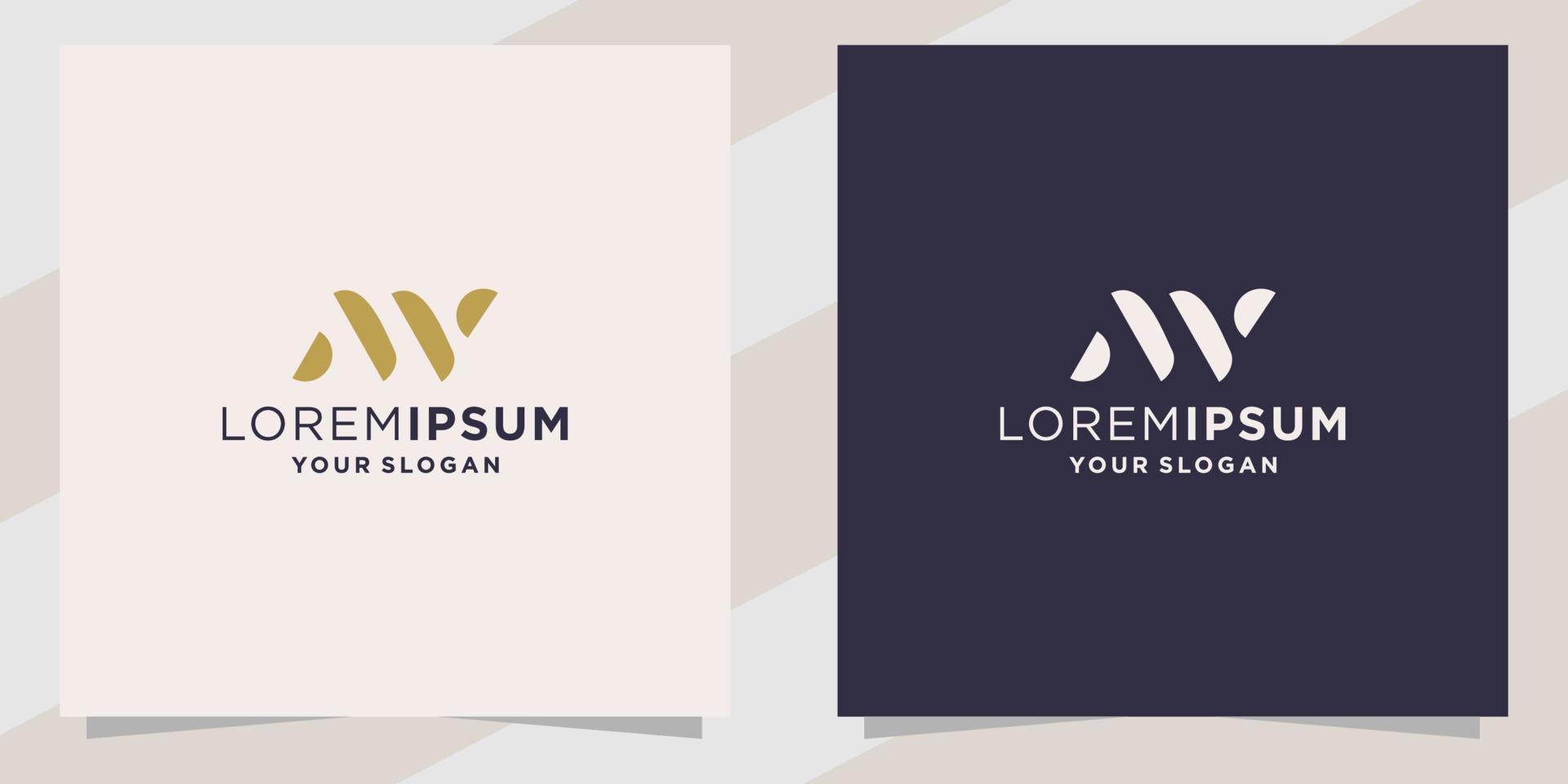 lettter mw wm logo template vector