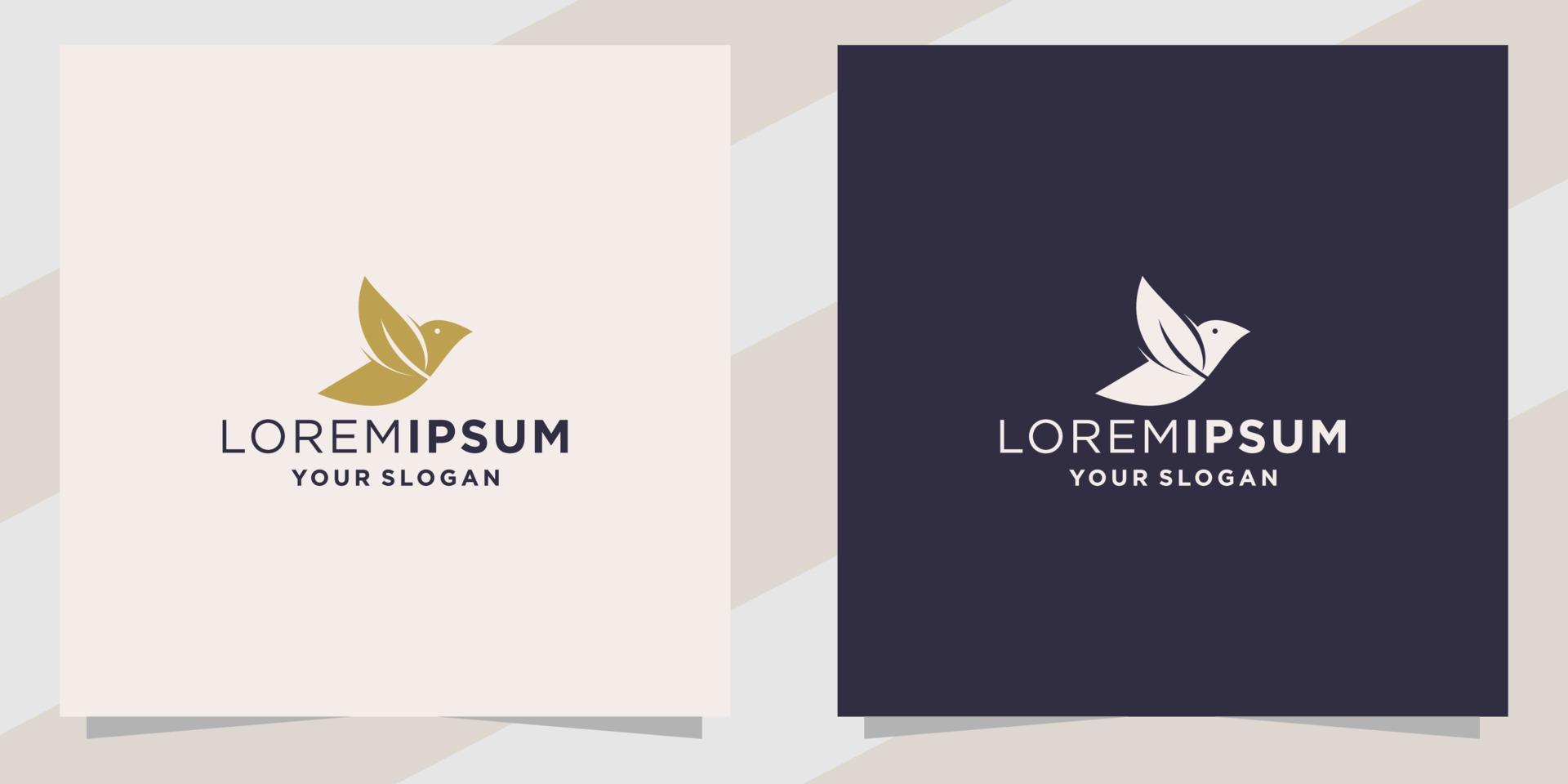 bird leaf logo template vector