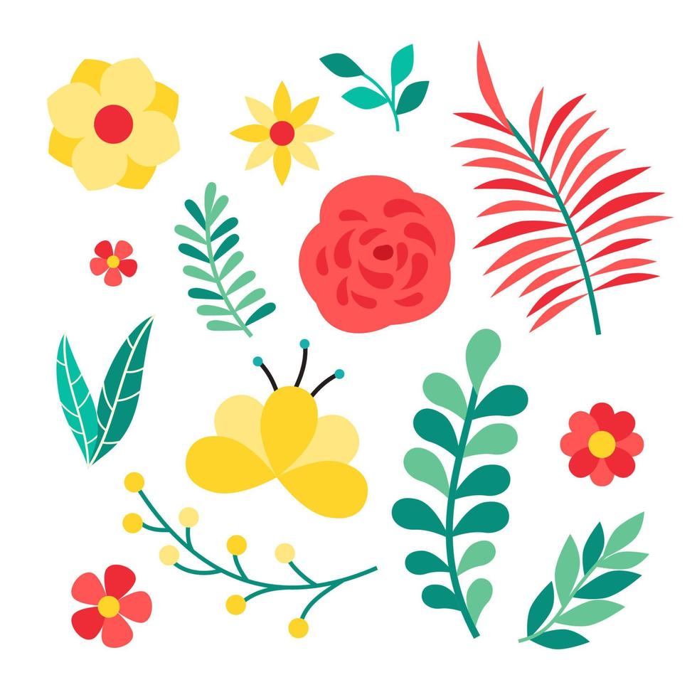 Summer Floral Elements vector