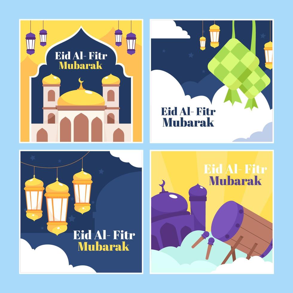 Eid Al Fitr Social Media Template vector