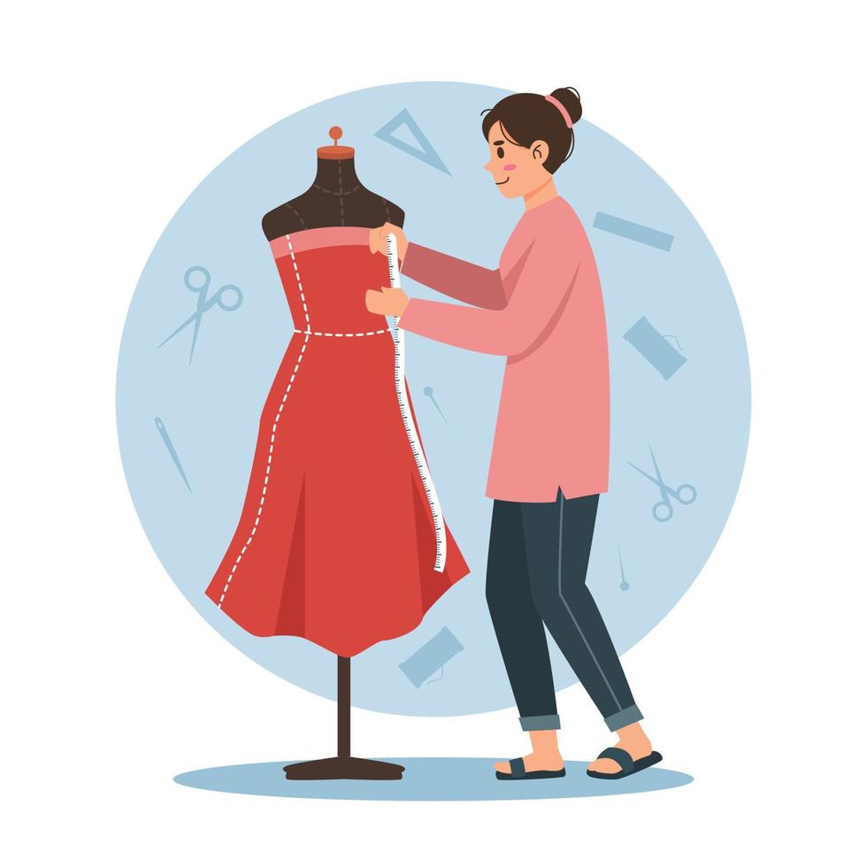 Female Tailor Concept vector