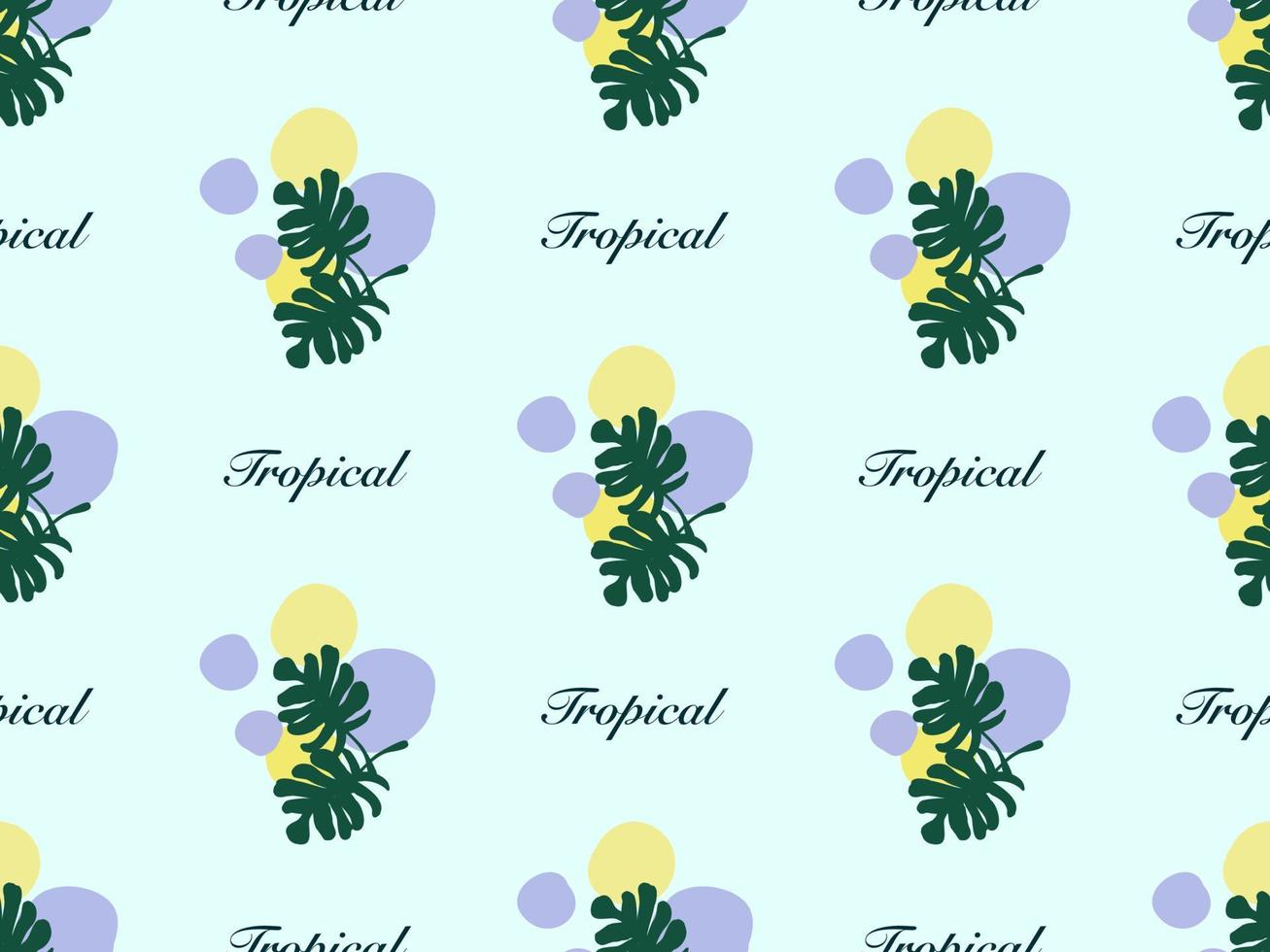 Tropical cartoon character seamless pattern on blue background. vector