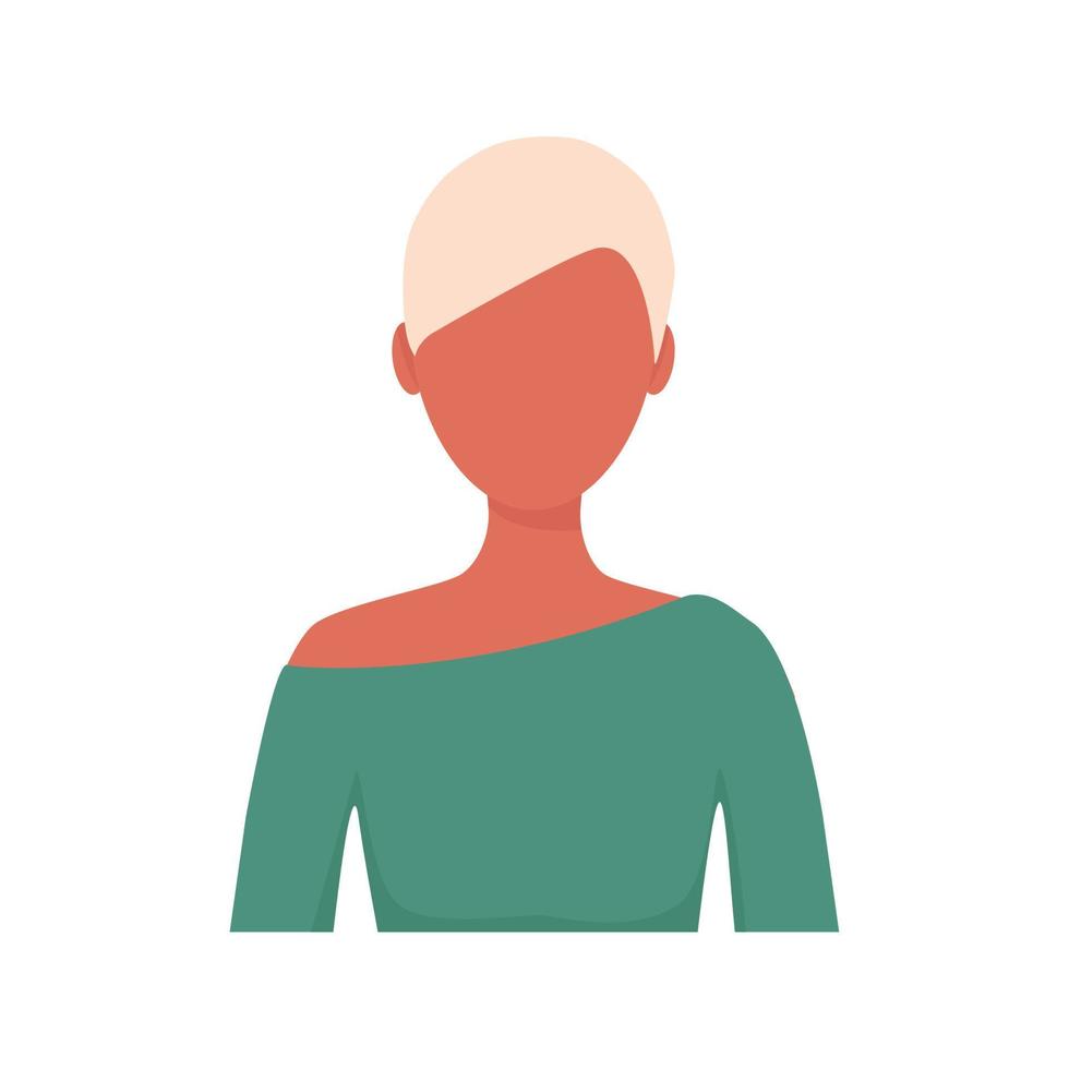 retrato de una joven con cabello rubio corto, peinado a la moda, aislada de fondo blanco. retrato de mujer sin rostro. avatar para red social, aplicación móvil vector