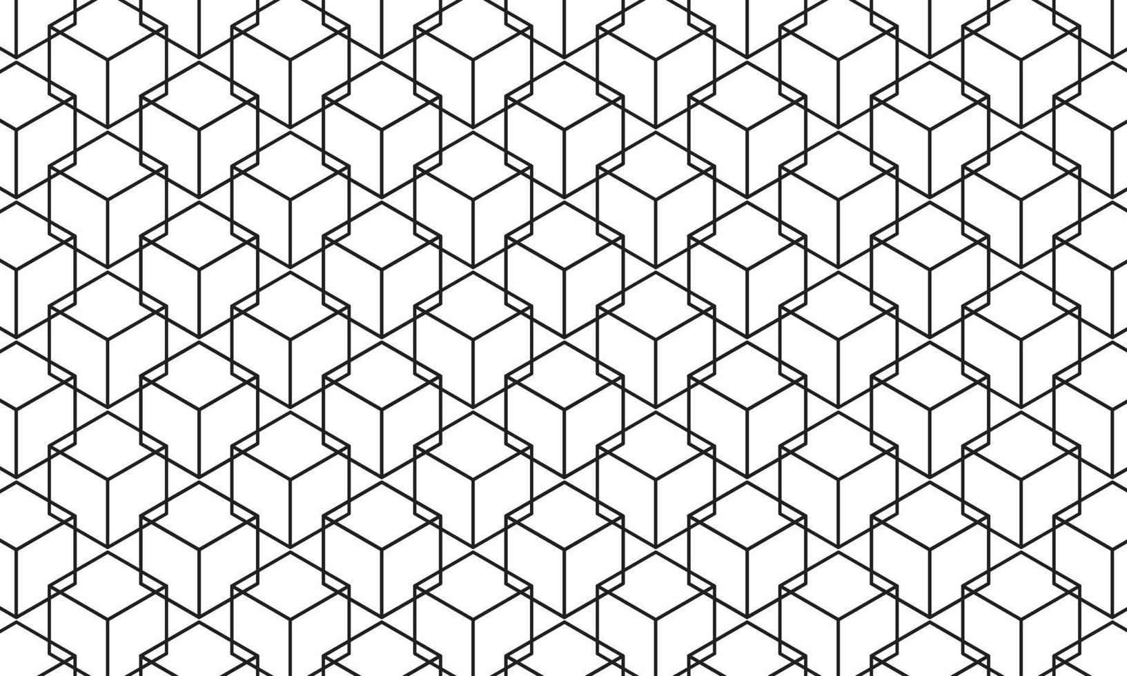 Black abstract geometric pattern, Black square pattern background, Vector lines pattern on white background