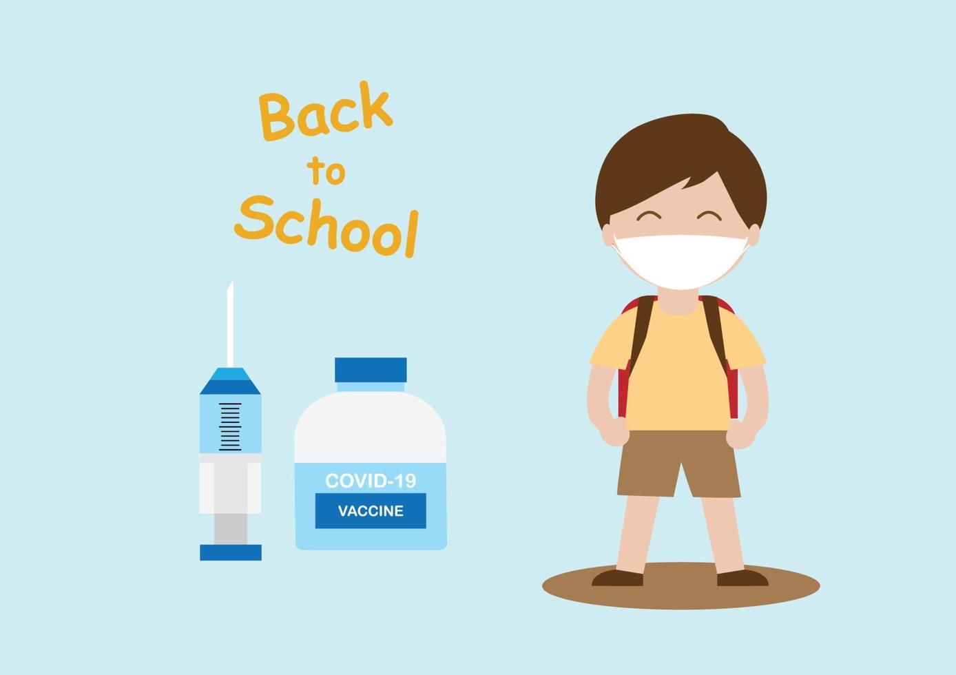 Back to school after covid-19 vaccination vector