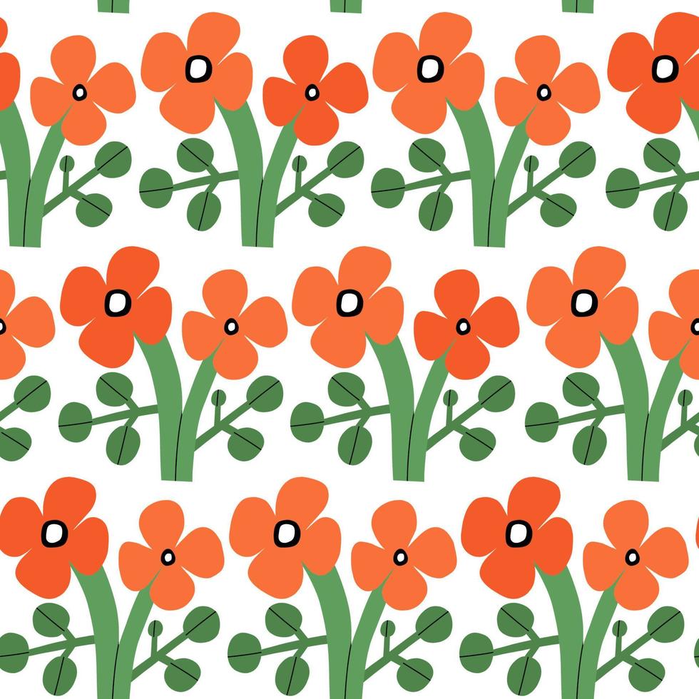 Beautiful hand drawn floral pattern. Seamless floral texture. Simple and elegant background with bold flowers vector