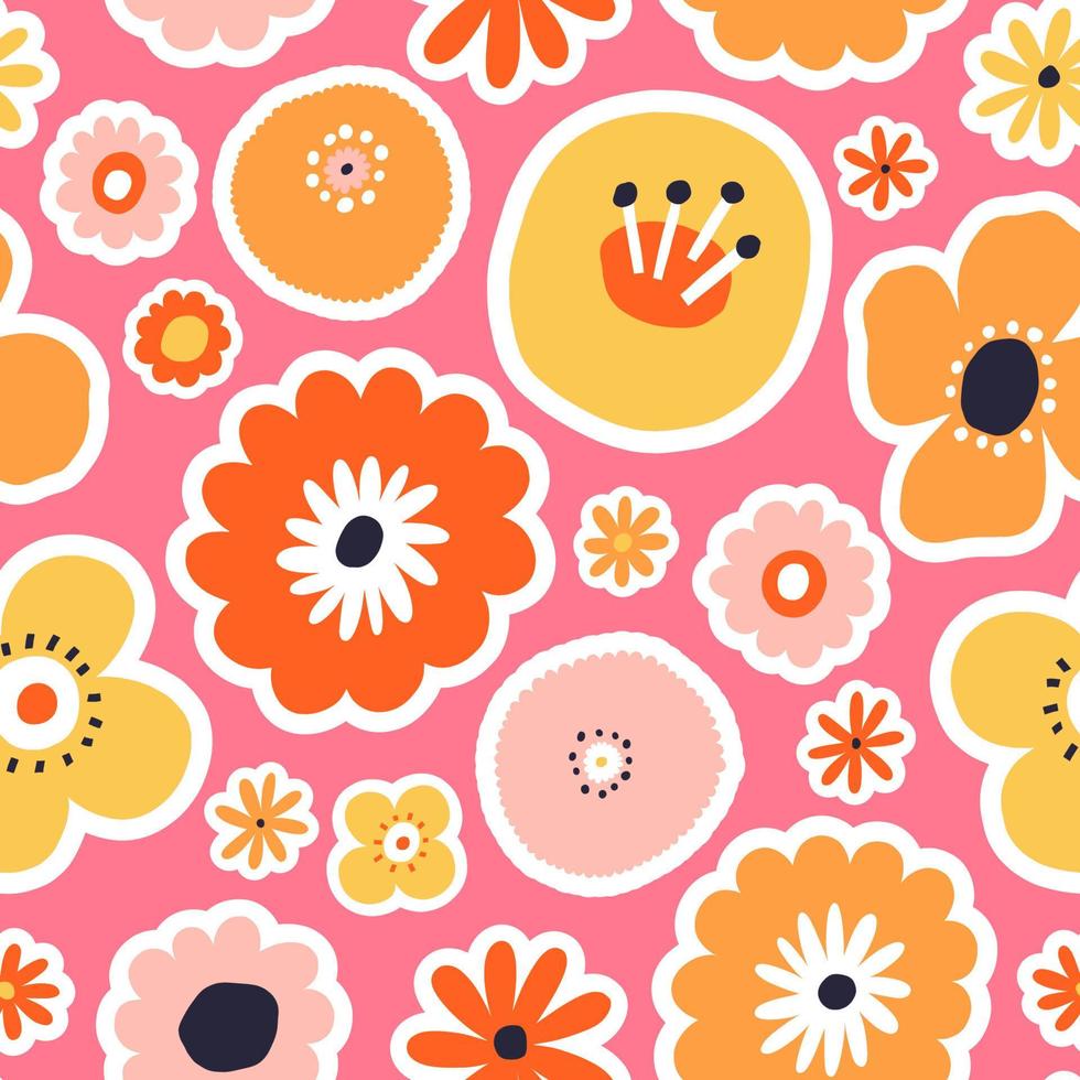 Beautiful Floral Vector Seamless Pattern. Botanical texture with different flowers