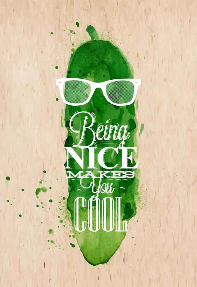 diseño de afiches antiguos con pepino. cartel señor pepino vector