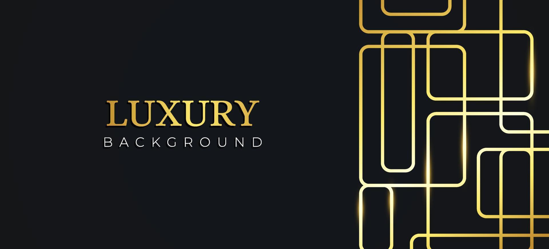 Modern abstract geometric on black background. Luxury template with golden shape suitable for web banner, invitation, greeting card, business card vector