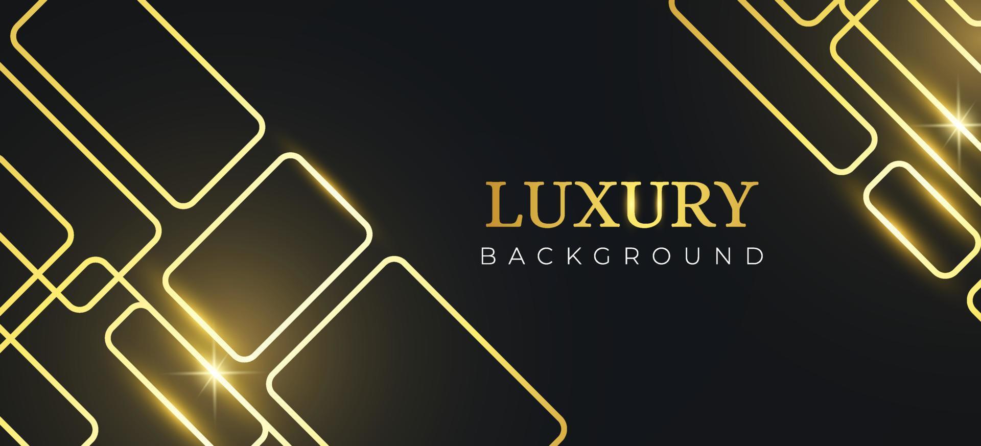 Modern abstract geometric on black background. Luxury template with golden shape suitable for web banner, invitation, greeting card, business card vector