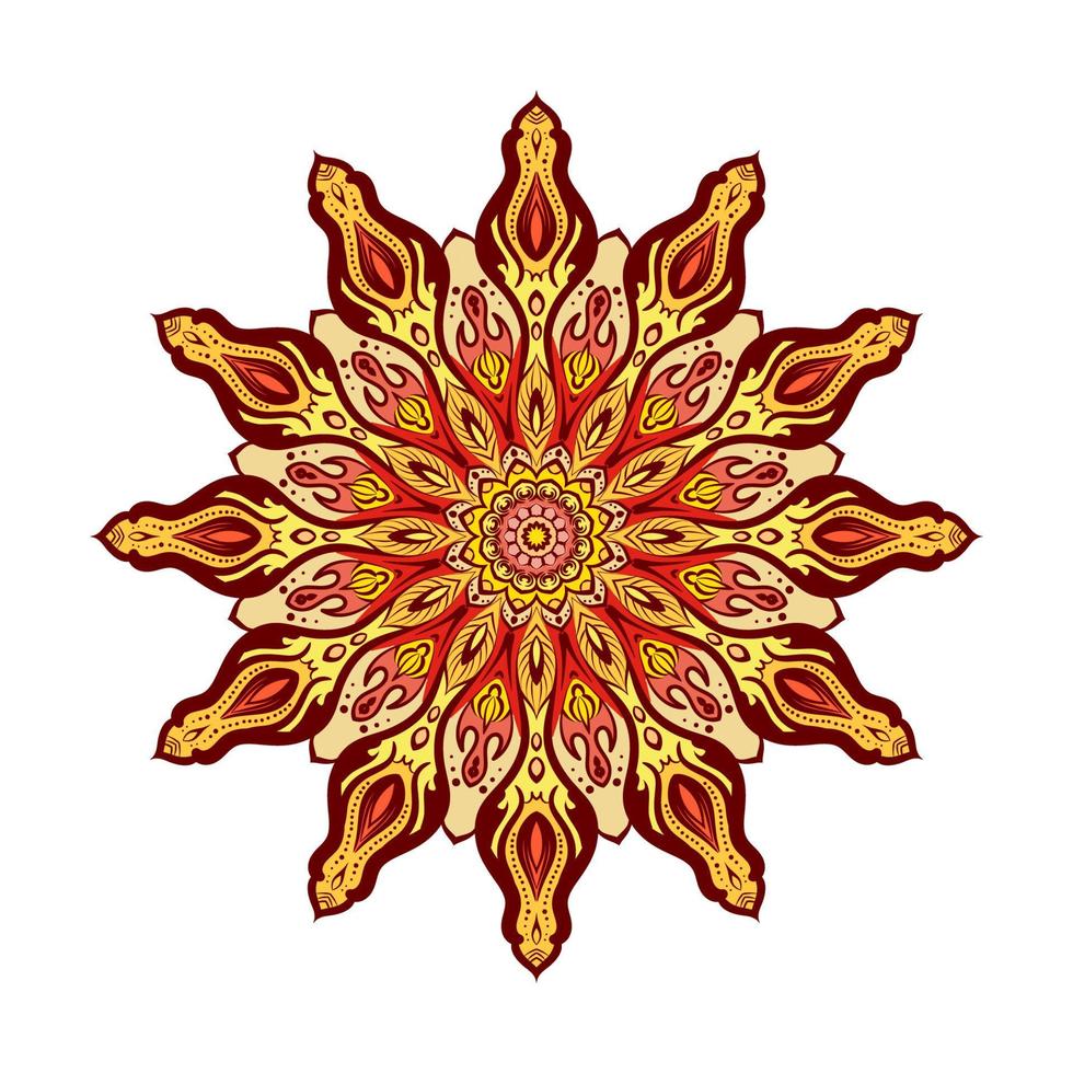 Cool ornamental mandala background. Decorative vector hand drawn doodle art.