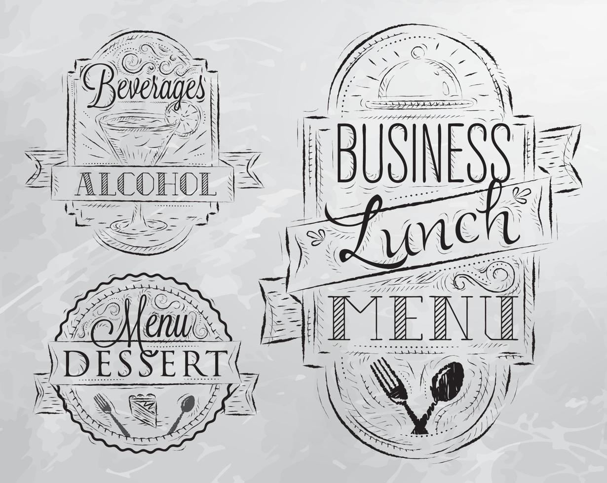 Elements business lunch grey vector