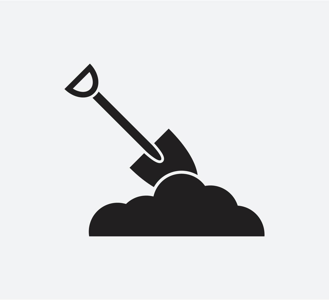 Shovel icon vector logo design template