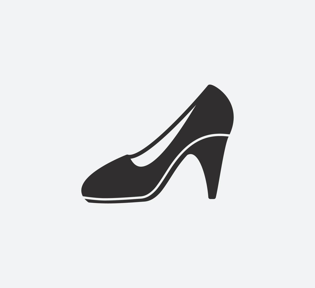 plantilla de diseño de logotipo de vector de icono de zapatos de mujer