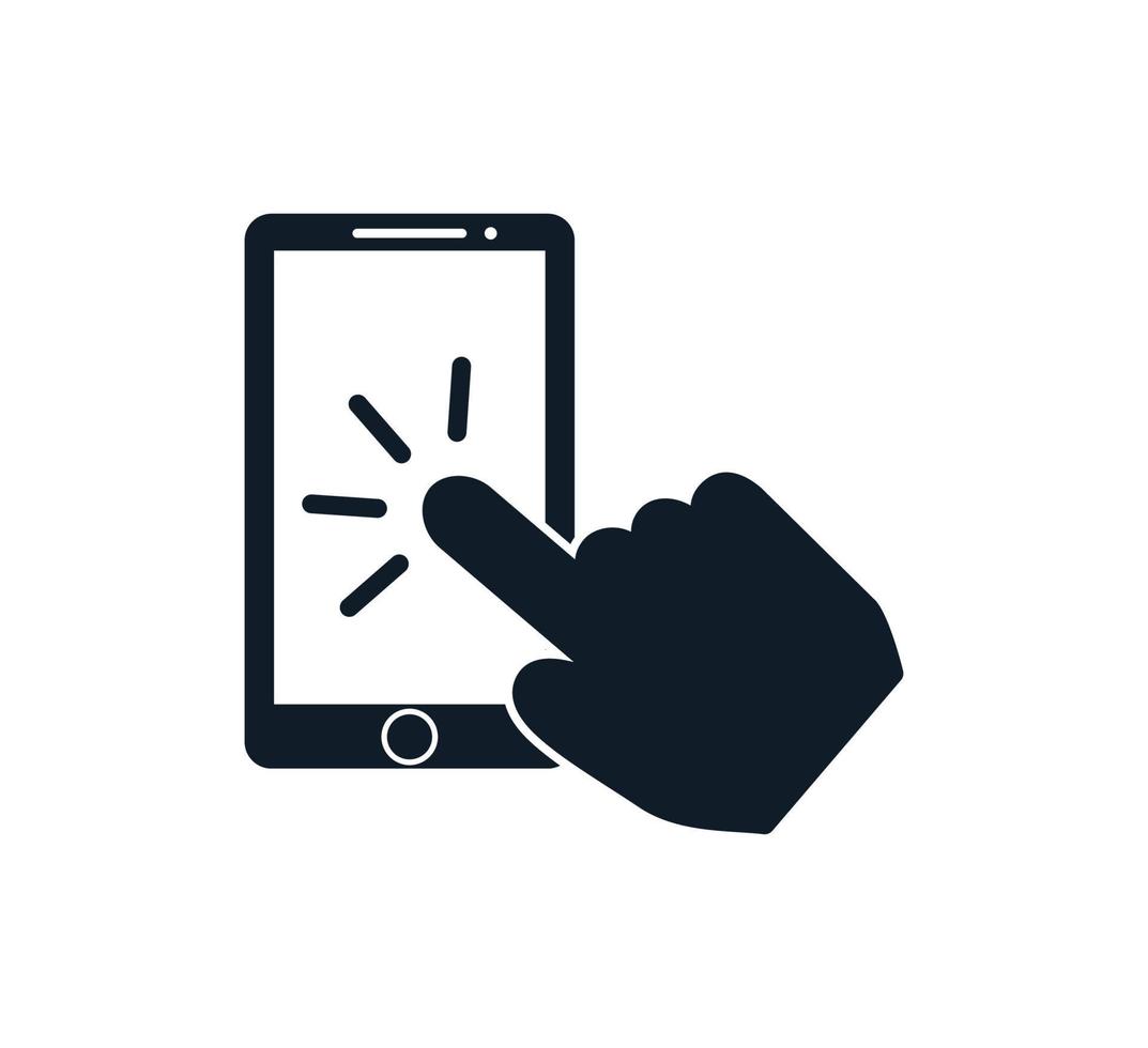 Touch screen icon vector logo design template
