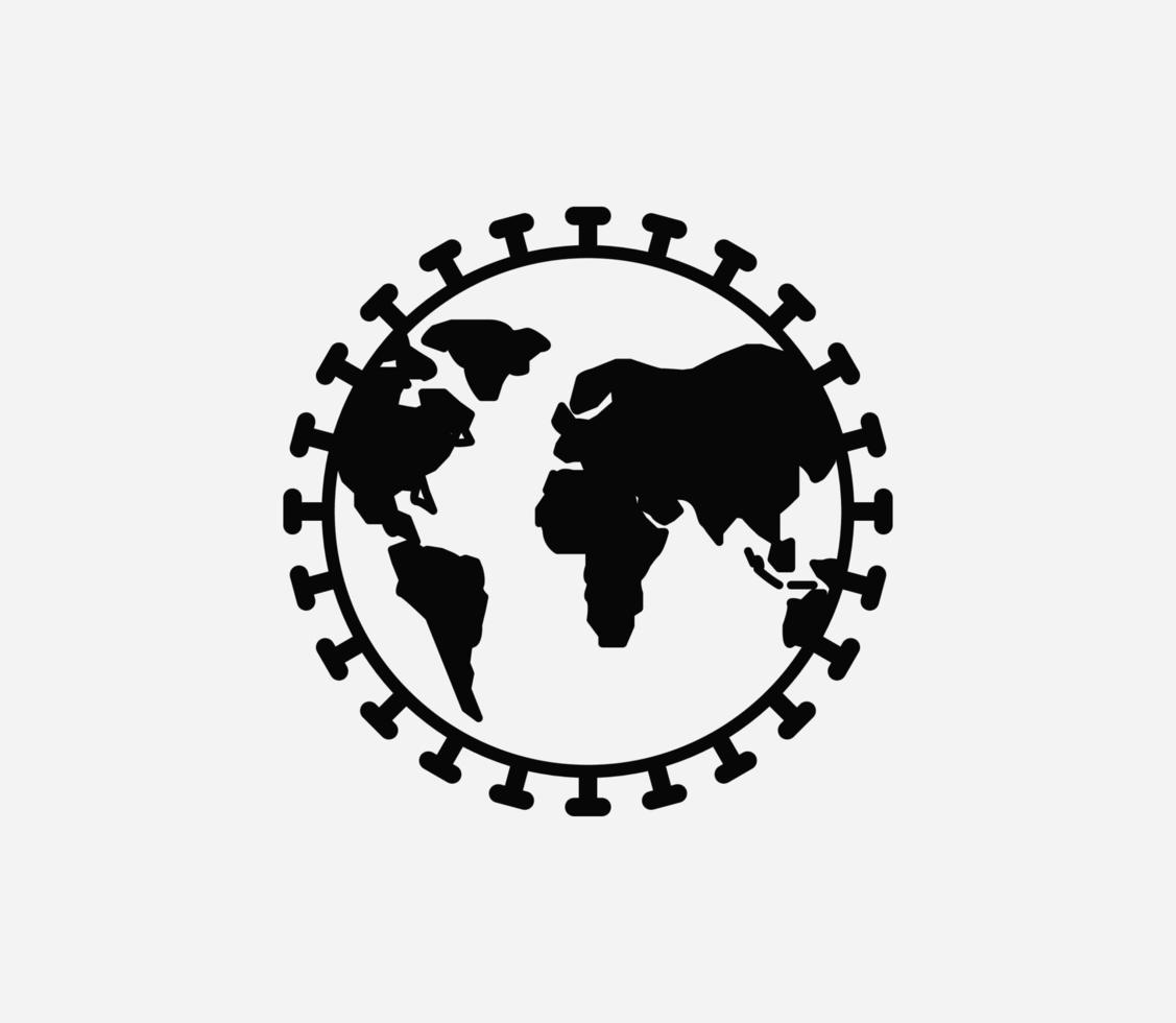 Globe and corona icon vector logo design template