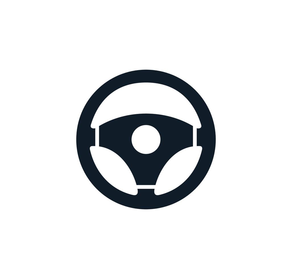 Steering wheel icon vector logo design template