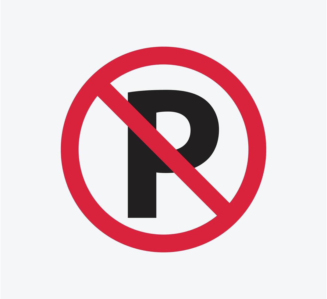 No parking sign icon vector logo template