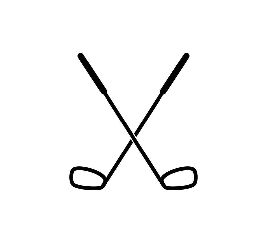 Stick golf icon vector logo design template