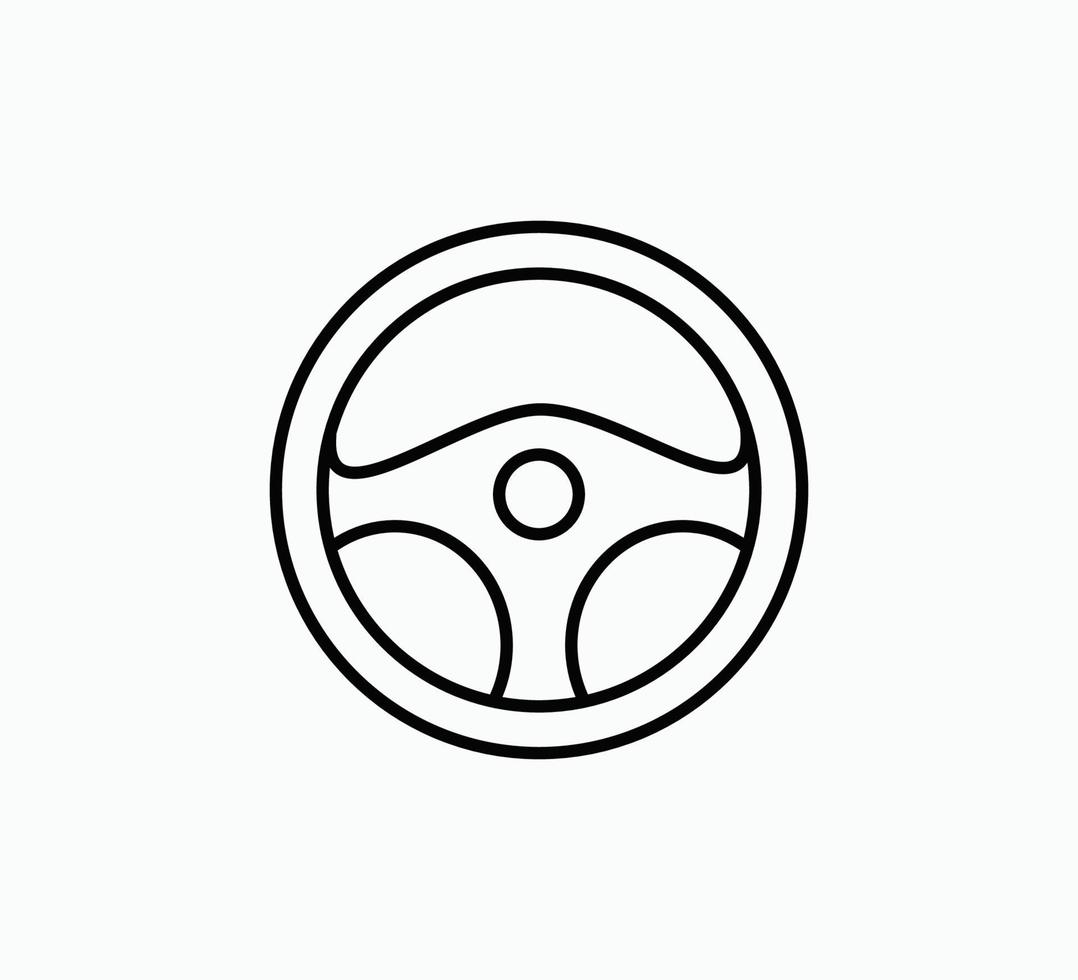 Steering wheel icon vector logo design template