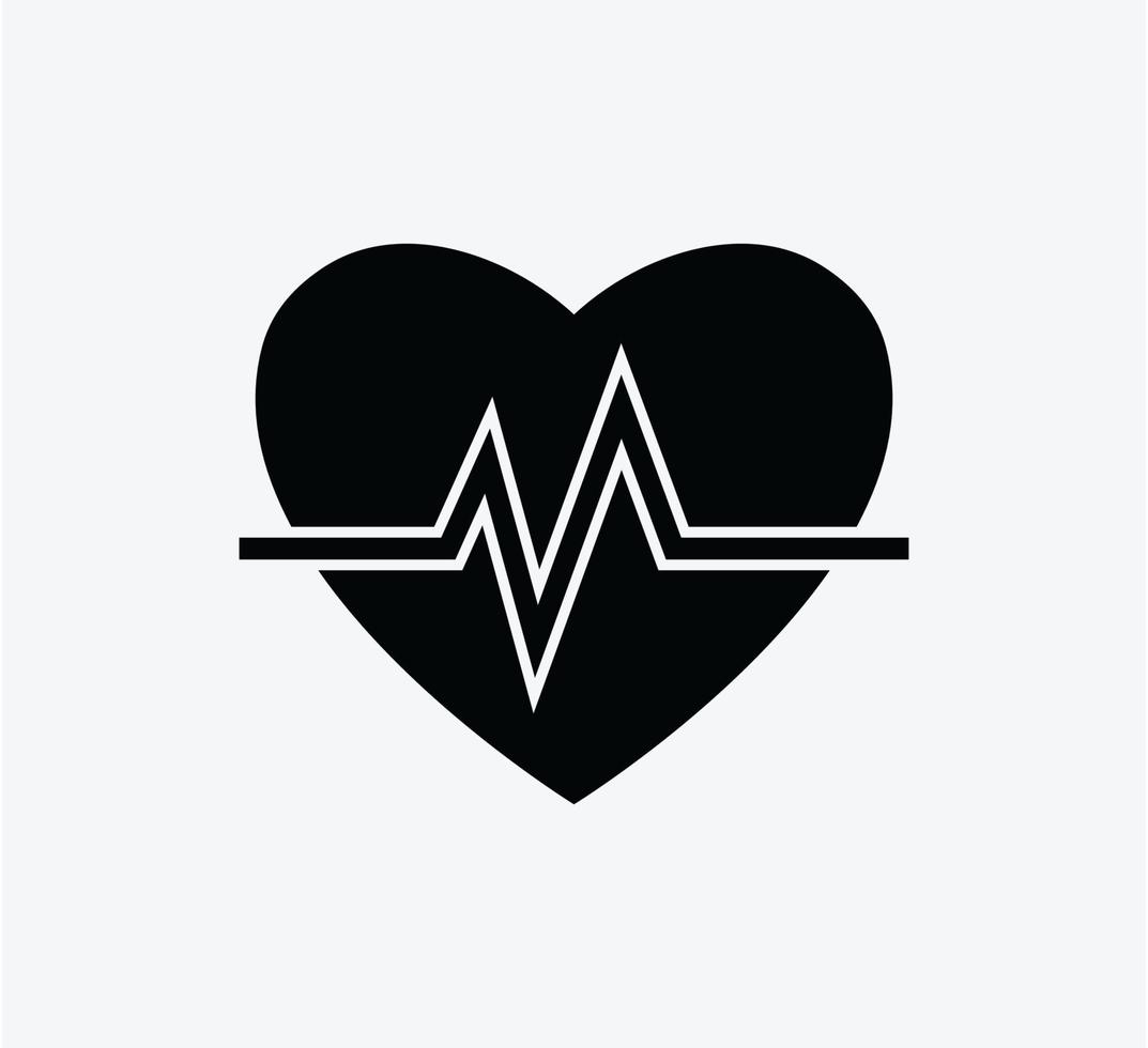 plantilla de diseño de logotipo de vector de icono de corazón y pulso