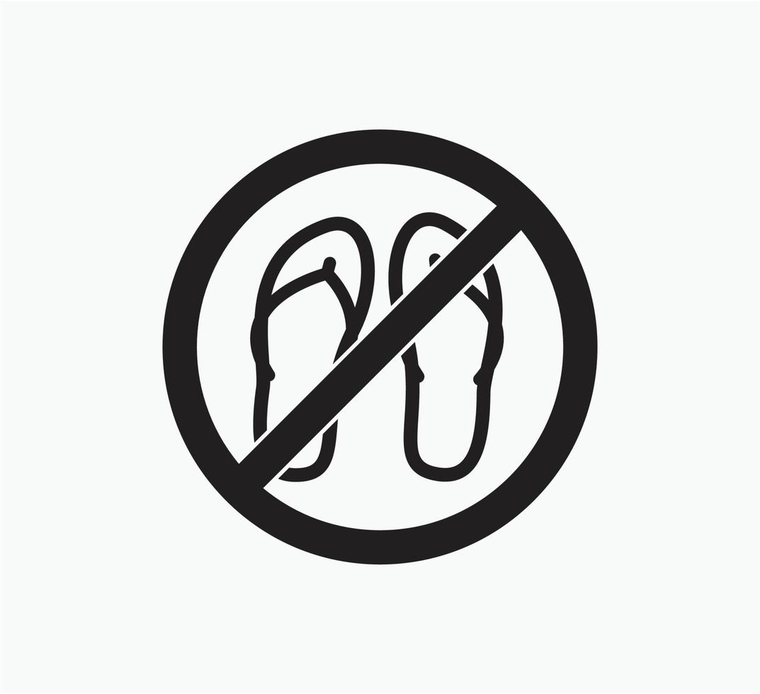 flip flops are prohibited icon vector logo template