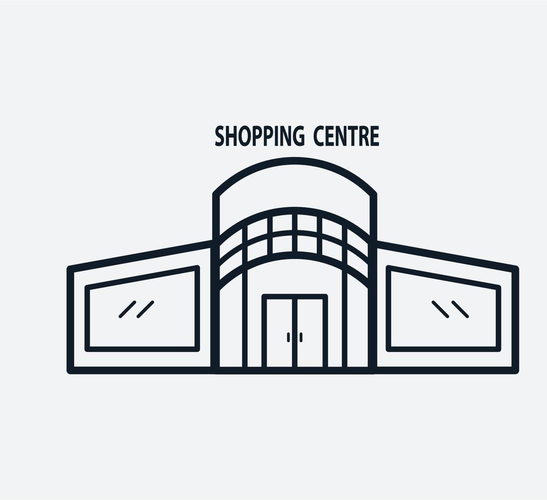 Building mall icon vector logo design template flat style trendy