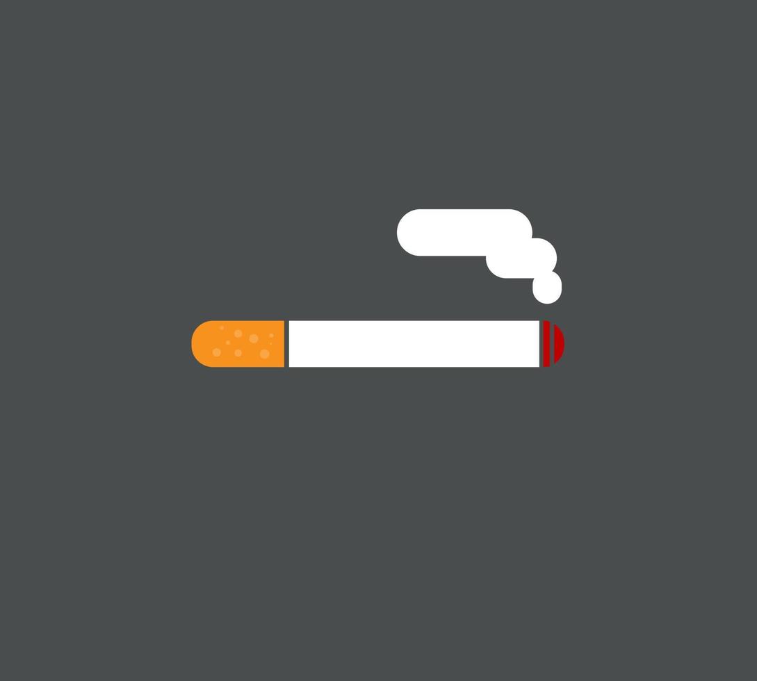 Smoking Cigarette Icon. Flat design style. Vector Illustration