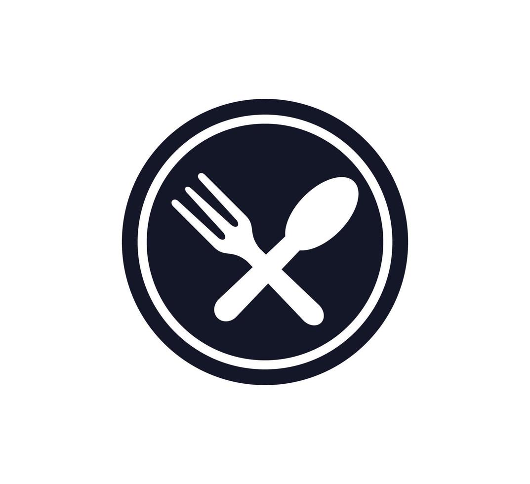 icono de restaurante, plantilla de diseño de logotipo de vector de icono de cuchara y tenedor