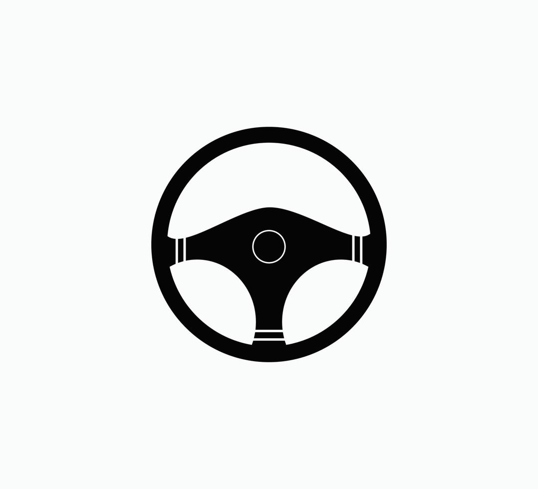 Steering wheel icon vector logo design template