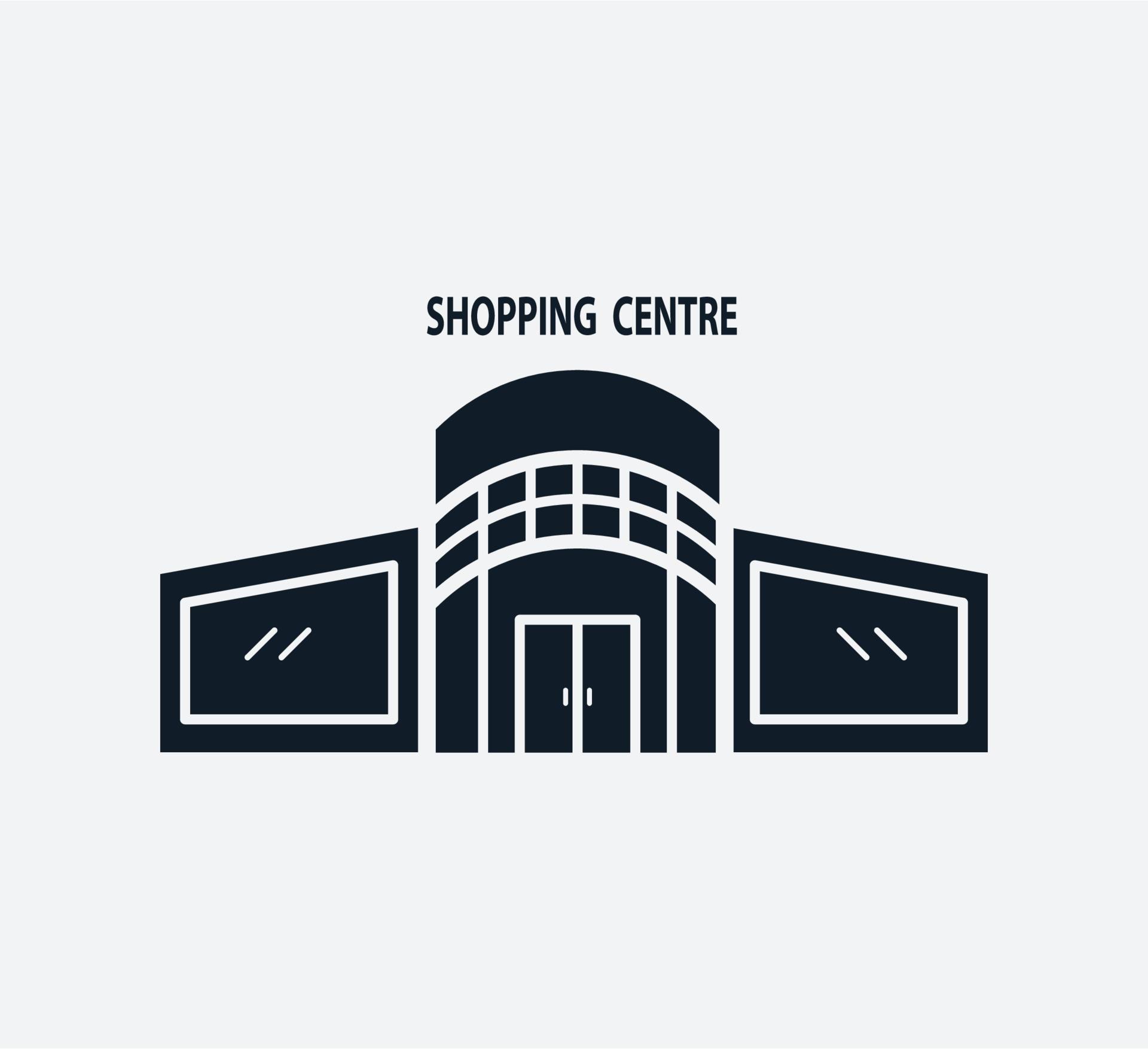 Building mall icon vector logo design template flat style trendy ...