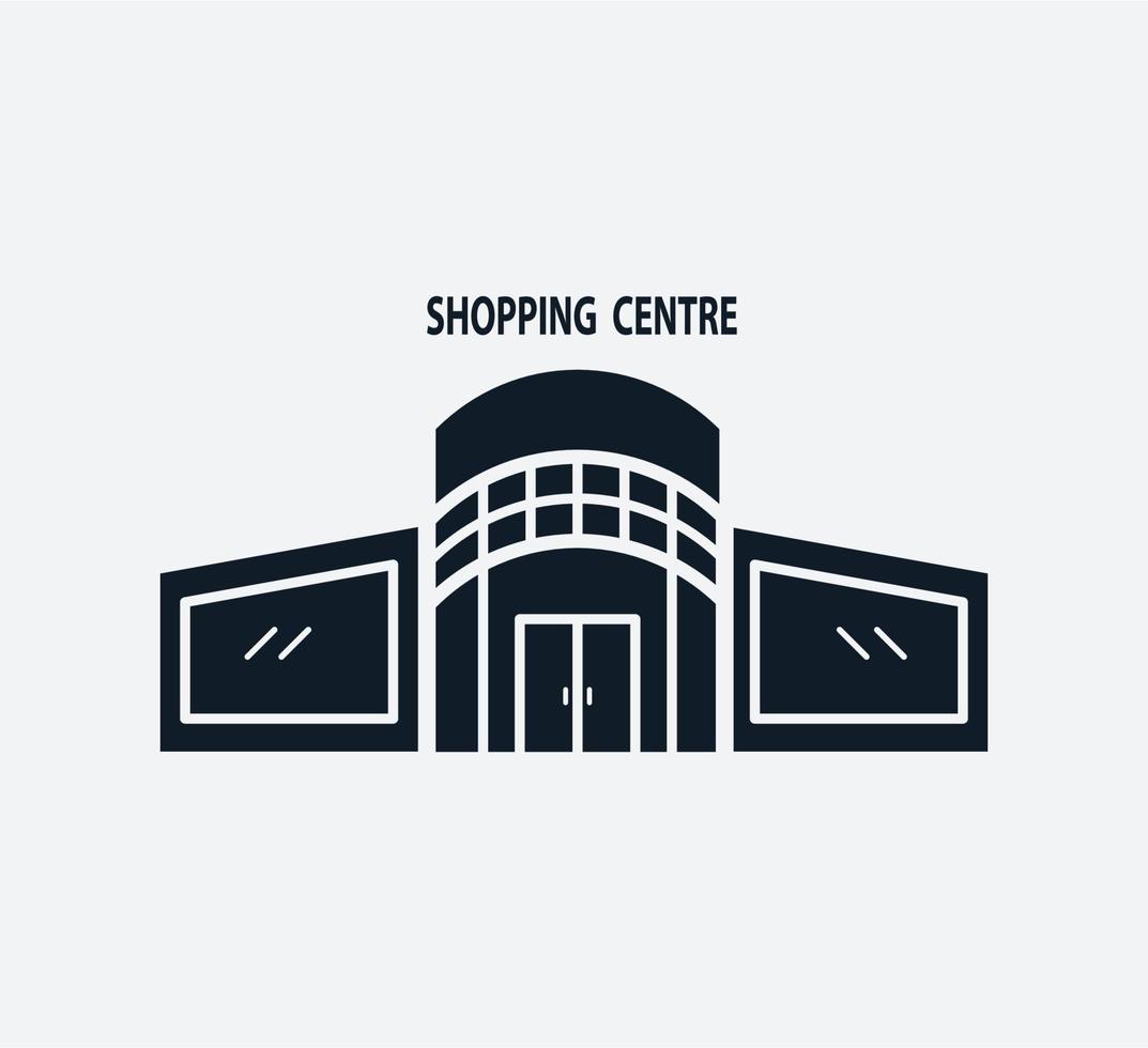 Building mall icon vector logo design template flat style trendy