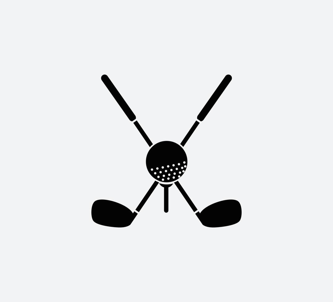 Stick golf icon vector logo design template