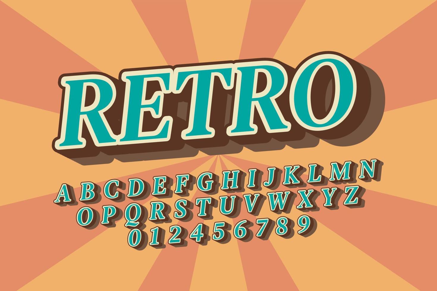 efecto de estilo de texto retro moderno vector