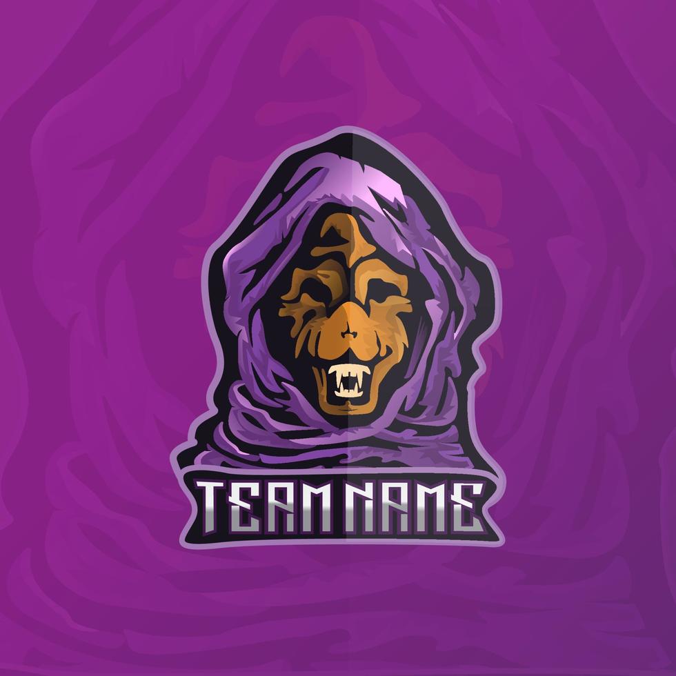 The fierce purple cloak wolf esport logo, perfect for team or personal logo vector