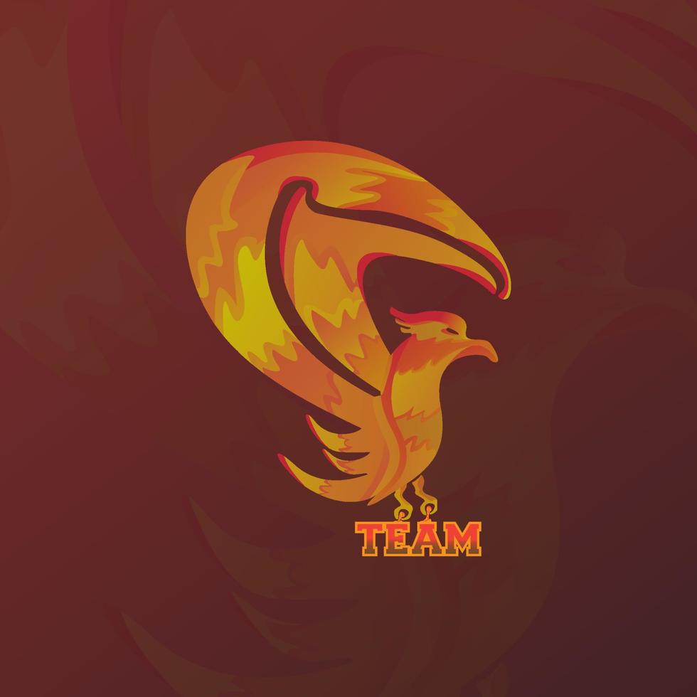 genial logotipo rojo de esport firebird, adecuado para el equipo o el logotipo personal vector