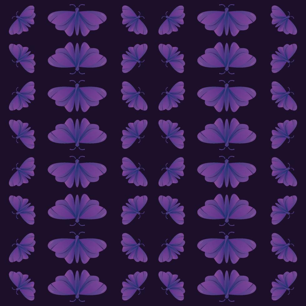 Beautiful purple butterfly pattern vector, suitable for design, illustration and background vector