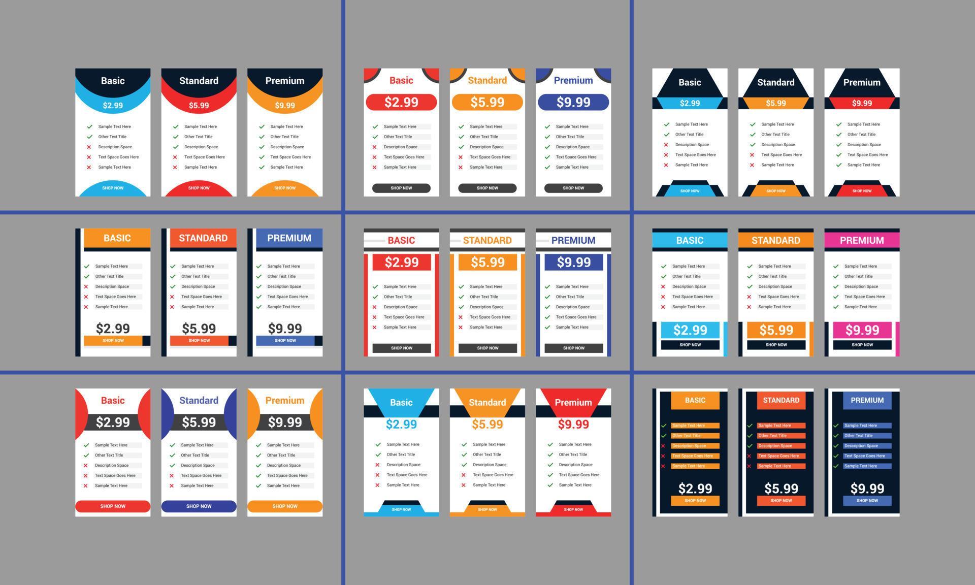 Modern and simple website pricing table template for your business ...