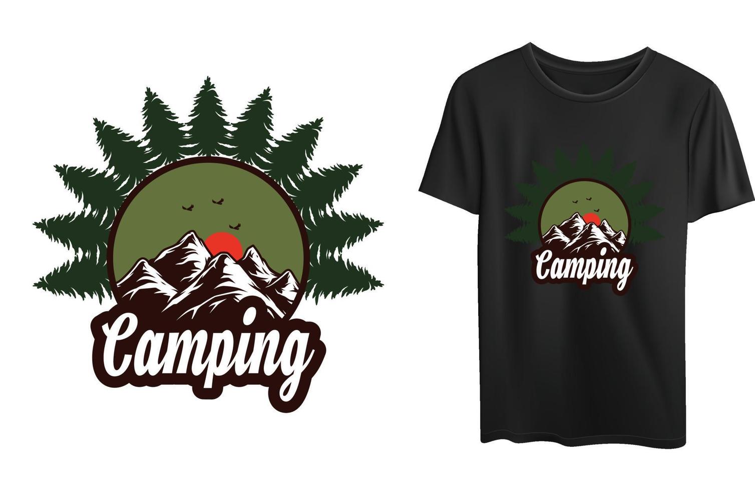 Camping tshirt design vector