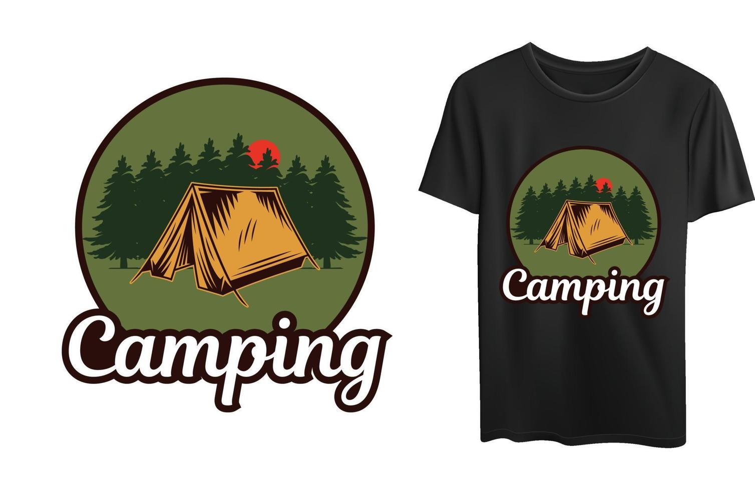 Camping tshirt design vector