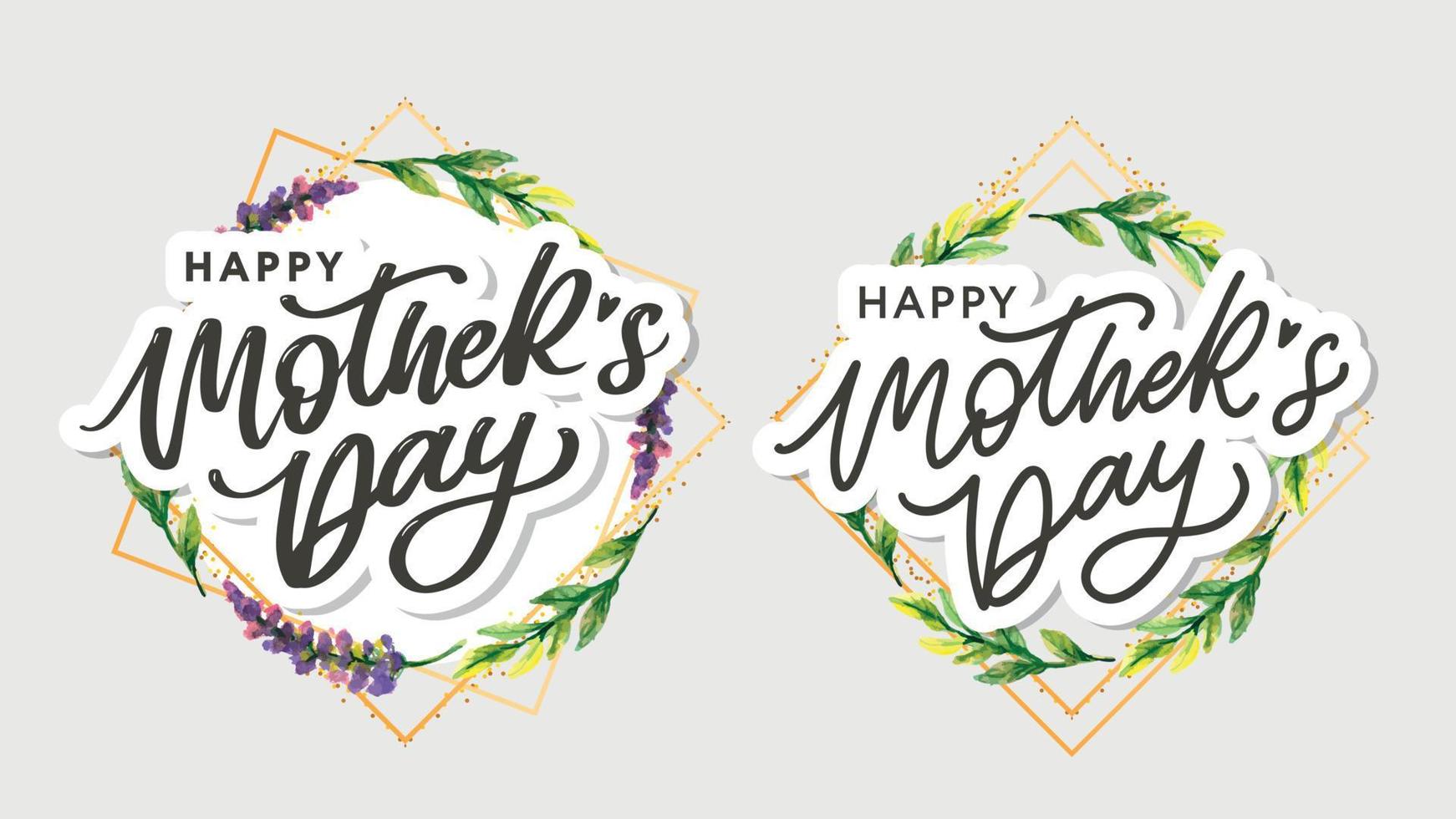 fondo de banner de tarjeta de felicitación de caligrafía de feliz día de la madre vector