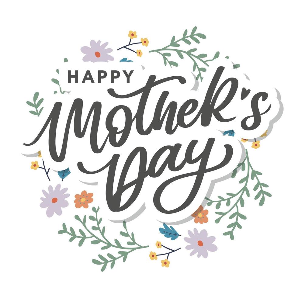 fondo de banner de tarjeta de felicitación de caligrafía de feliz día de la madre vector